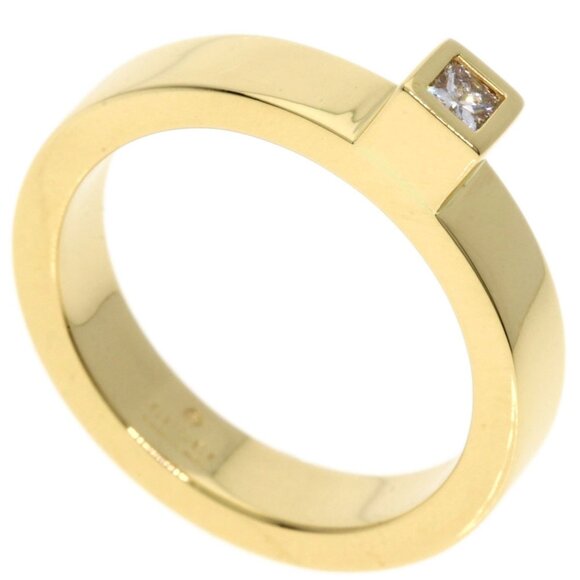 GUCCI 1P Diamond Ring 18K Yellow Gold Size 5.75 - Picture 1 of 7